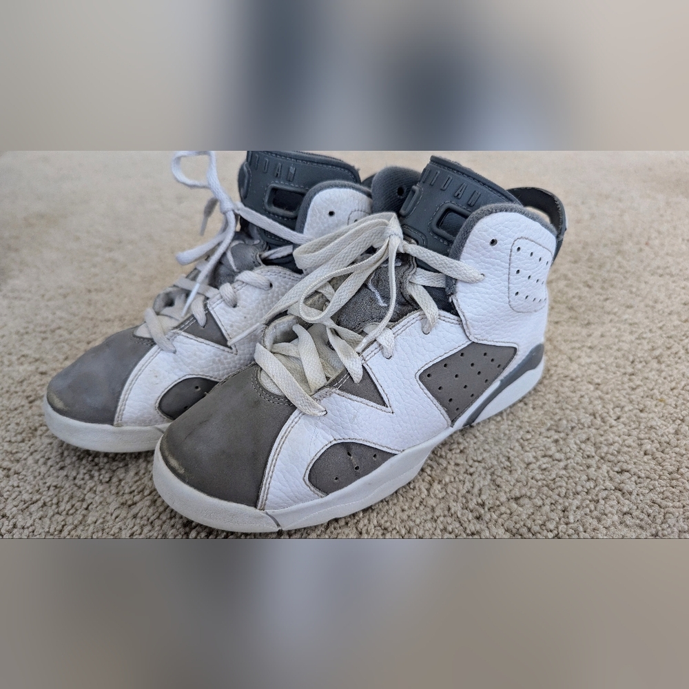 Nike Kids Air Jordan 6 Retro Cool Grey White Shoes Sneakers size 3